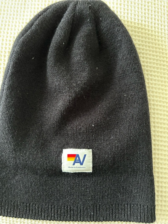 Aviator Nation Black Smiley Rib Beanie